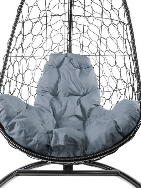 Изображение товара Кресло подвесное M-Group Овал / 11140409 (черный ротанг/серая подушка)