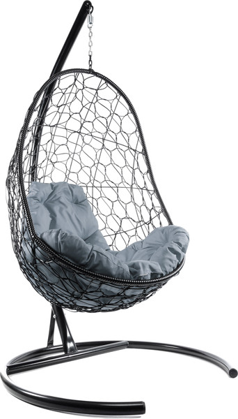 Изображение товара Кресло подвесное M-Group Овал / 11140409 (черный ротанг/серая подушка)