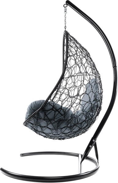 Изображение товара Кресло подвесное M-Group Овал / 11140409 (черный ротанг/серая подушка)