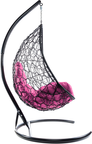 Изображение товара Кресло подвесное M-Group Овал / 11140408 (черный ротанг/розовая подушка)
