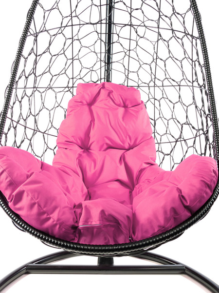 Изображение товара Кресло подвесное M-Group Овал / 11140408 (черный ротанг/розовая подушка)