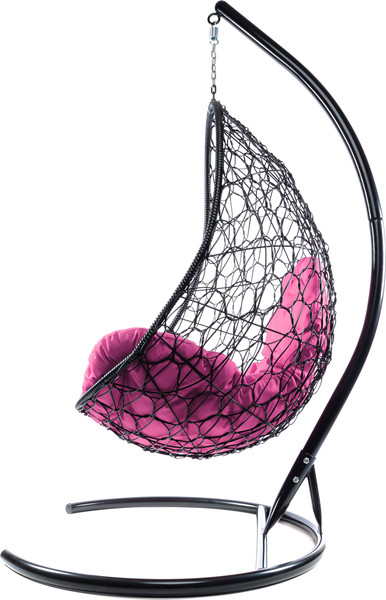 Изображение товара Кресло подвесное M-Group Овал / 11140408 (черный ротанг/розовая подушка)