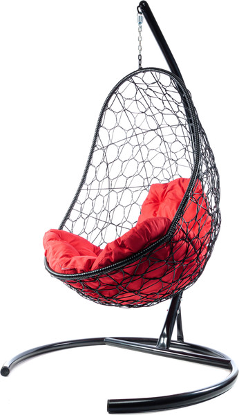 Изображение товара Кресло подвесное M-Group Овал / 11140406 (черный ротанг/красная подушка)
