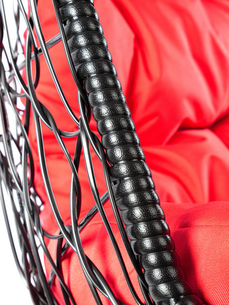 Изображение товара Кресло подвесное M-Group Овал / 11140406 (черный ротанг/красная подушка)