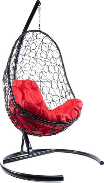 Изображение товара Кресло подвесное M-Group Овал / 11140406 (черный ротанг/красная подушка)