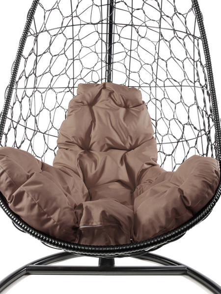 Изображение товара Кресло подвесное M-Group Овал / 11140405 (черный ротанг/коричневая подушка)