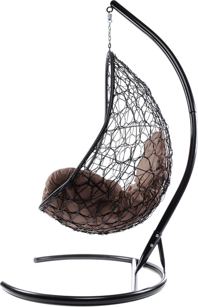 Изображение товара Кресло подвесное M-Group Овал / 11140405 (черный ротанг/коричневая подушка)