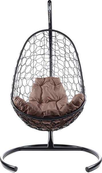Изображение товара Кресло подвесное M-Group Овал / 11140405 (черный ротанг/коричневая подушка)