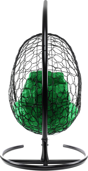 Изображение товара Кресло подвесное M-Group Овал / 11140404 (черный ротанг/зеленая подушка)