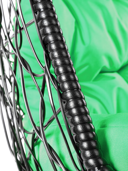 Изображение товара Кресло подвесное M-Group Овал / 11140404 (черный ротанг/зеленая подушка)