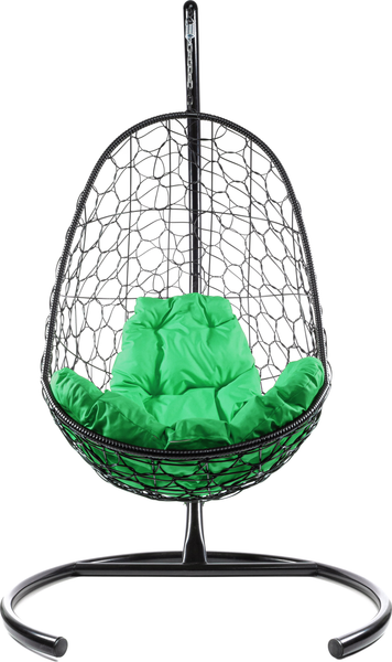 Изображение товара Кресло подвесное M-Group Овал / 11140404 (черный ротанг/зеленая подушка)