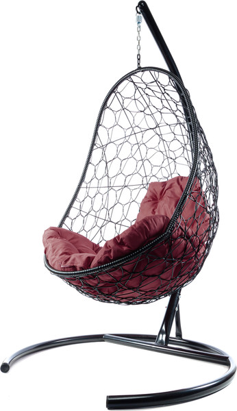 Изображение товара Кресло подвесное M-Group Овал / 11140402 (черный ротанг/бордовая подушка)