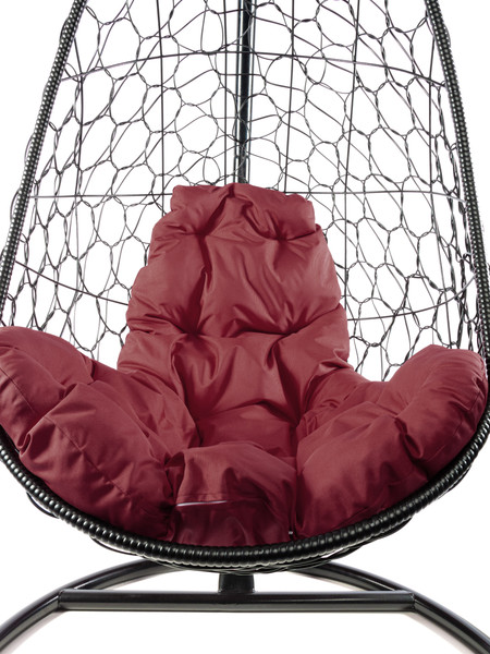 Изображение товара Кресло подвесное M-Group Овал / 11140402 (черный ротанг/бордовая подушка)