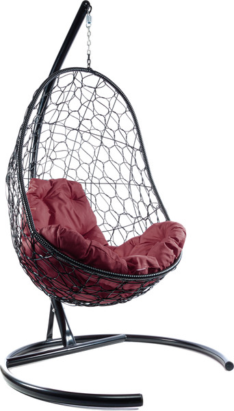Изображение товара Кресло подвесное M-Group Овал / 11140402 (черный ротанг/бордовая подушка)