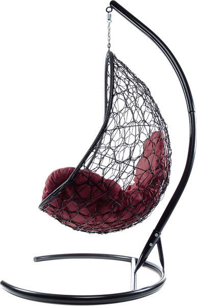 Изображение товара Кресло подвесное M-Group Овал / 11140402 (черный ротанг/бордовая подушка)