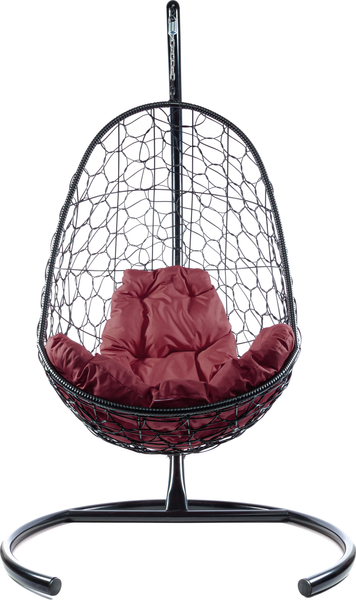 Изображение товара Кресло подвесное M-Group Овал / 11140402 (черный ротанг/бордовая подушка)