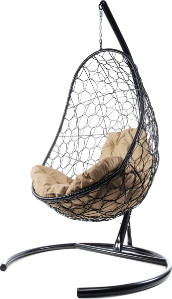 Изображение товара Кресло подвесное M-Group Овал / 11140401 (черный ротанг/бежевая подушка)