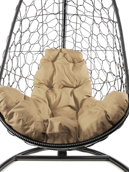 Изображение товара Кресло подвесное M-Group Овал / 11140401 (черный ротанг/бежевая подушка)