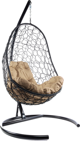Изображение товара Кресло подвесное M-Group Овал / 11140401 (черный ротанг/бежевая подушка)