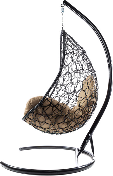Изображение товара Кресло подвесное M-Group Овал / 11140401 (черный ротанг/бежевая подушка)