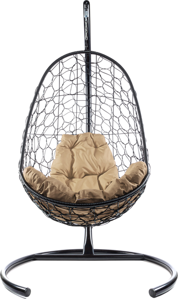 Изображение товара Кресло подвесное M-Group Овал / 11140401 (черный ротанг/бежевая подушка)