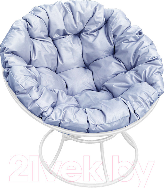 Изображение товара Кресло садовое M-Group Папасан 12010109 (белый/серая подушка)