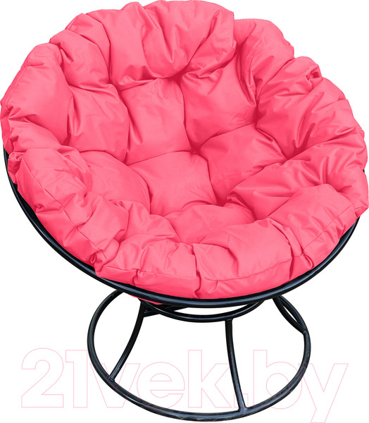 Изображение товара Кресло садовое M-Group Папасан 12010408 (черный/розовая подушка)
