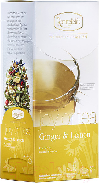 Изображение товара Чай пакетированный Ronnefeldt Joy Of Tea Ginger&Lemon (15пак)