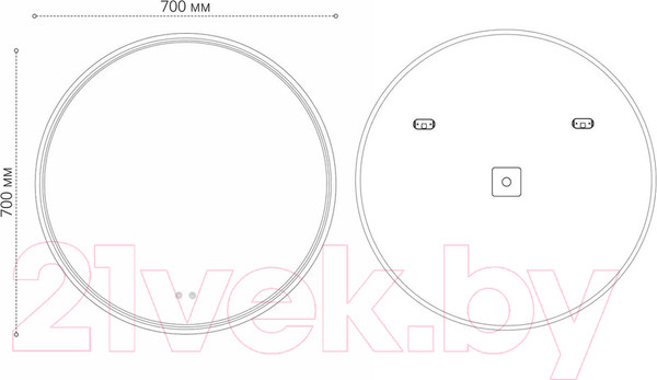 Изображение товара Зеркало Grossman Cosmo-норма LED / 197070 (с сенсорным выключателем и подогревом)