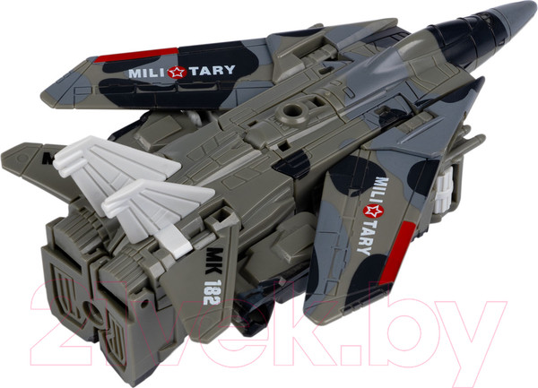 Изображение товара Робот-трансформер Bondibon Самолет военный 2 в 1 / ВВ6070-А (серый хаки)