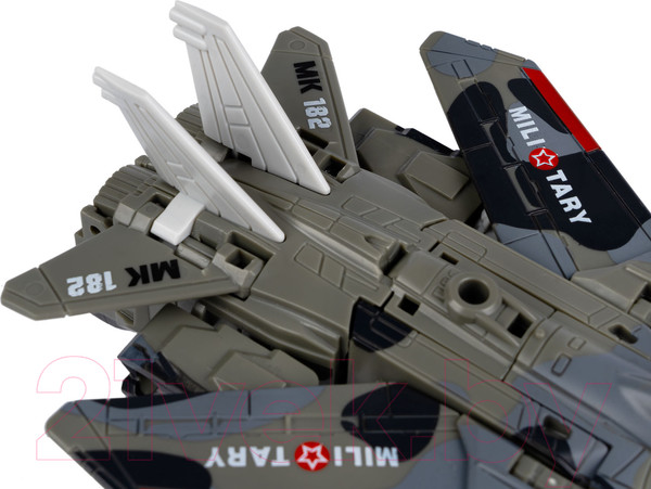 Изображение товара Робот-трансформер Bondibon Самолет военный 2 в 1 / ВВ6070-А (серый хаки)