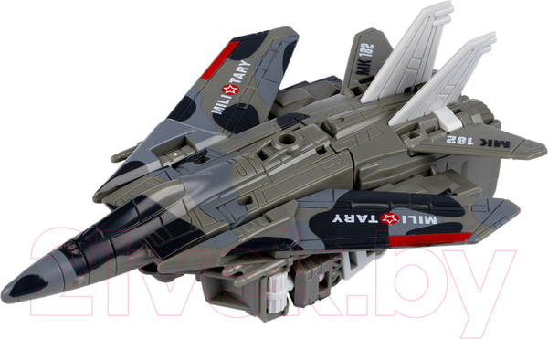 Изображение товара Робот-трансформер Bondibon Самолет военный 2 в 1 / ВВ6070-А (серый хаки)
