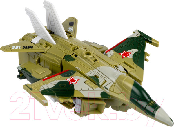 Изображение товара Робот-трансформер Bondibon Самолет военный 2 в 1 / ВВ6070-Б (зеленый/хаки)