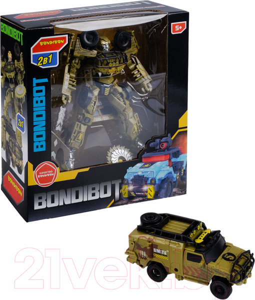 Изображение товара Робот-трансформер Bondibon Джип военный 2 в 1 / ВВ6071 (зеленый)