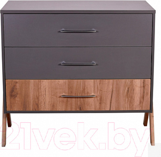 Изображение товара Комод Polini Kids Porto 2200 / 0002572.164 (графит/дуб крафт)