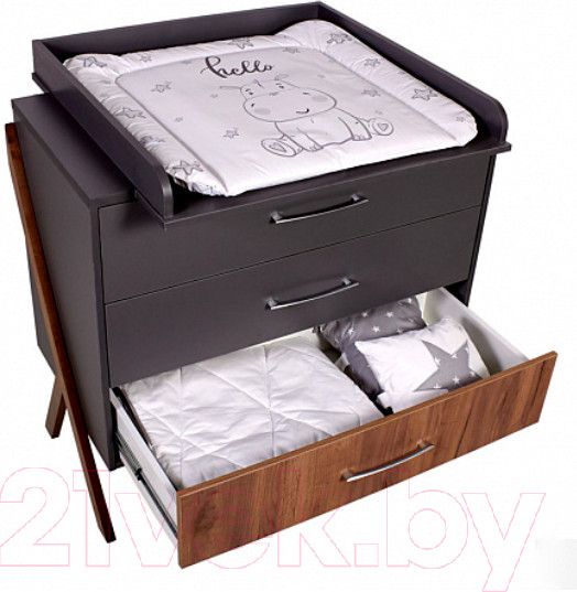 Изображение товара Комод Polini Kids Porto 2200 / 0002572.164 (графит/дуб крафт)