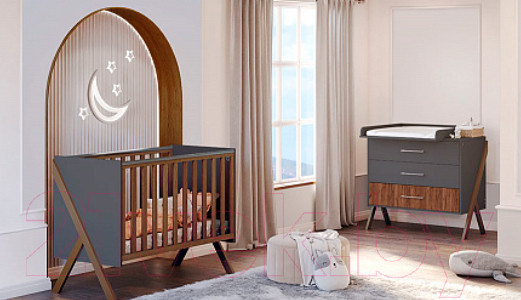 Изображение товара Комод Polini Kids Porto 2200 / 0002572.164 (графит/дуб крафт)