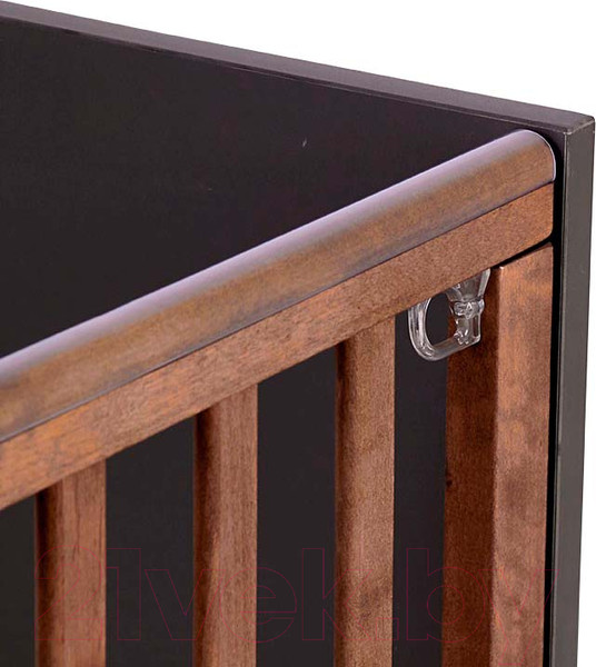 Изображение товара Детская кроватка Polini Kids Porto 1300 / 0002571.164 (графит/дуб крафт)