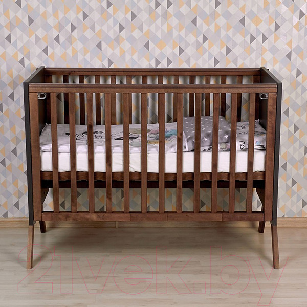 Изображение товара Детская кроватка Polini Kids Porto 1300 / 0002571.164 (графит/дуб крафт)