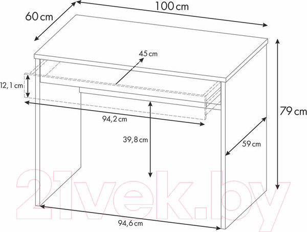 Изображение товара Письменный стол Polini Kids Mirum 100 / 0002564.9 (белый)