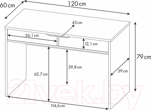Изображение товара Письменный стол Polini Kids Mirum 120 / 0002565.9 (белый)