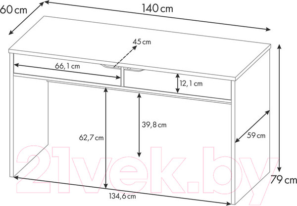 Изображение товара Письменный стол Polini Kids Mirum 140 / 0002566.9 (белый)
