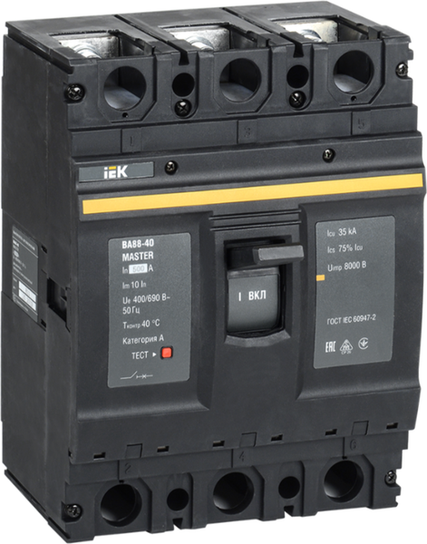 Изображение товара Выключатель автоматический IEK ВА88-40 3Р 500А 35кА / SVA50-3-0500-02