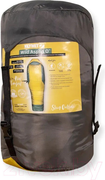 Изображение товара Спальный мешок Klymit Wild Aspen 0 Large 13WAYL00D (желтый/зеленый)