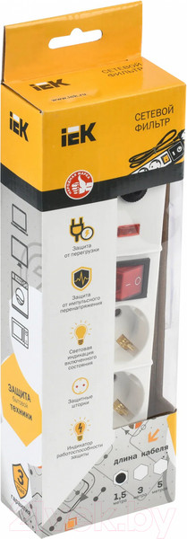 Изображение товара Сетевой фильтр IEK WFP10-16-03-01-N