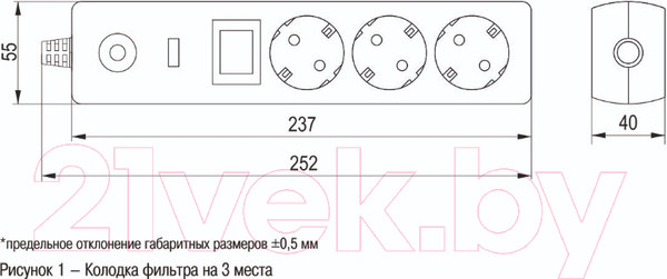 Изображение товара Сетевой фильтр IEK WFP10-16-03-01-N