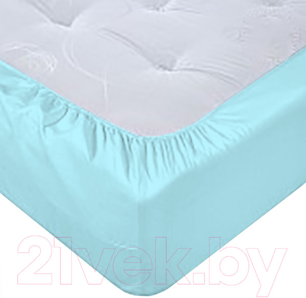 Изображение товара Простыня Luxsonia Поплин на резинке 200x200 / Мр0040-1 (голубой)