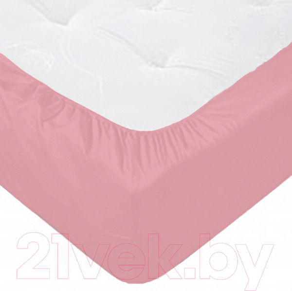 Изображение товара Простыня Luxsonia Поплин на резинке 200x200 / Мр0040-6 (брусника)