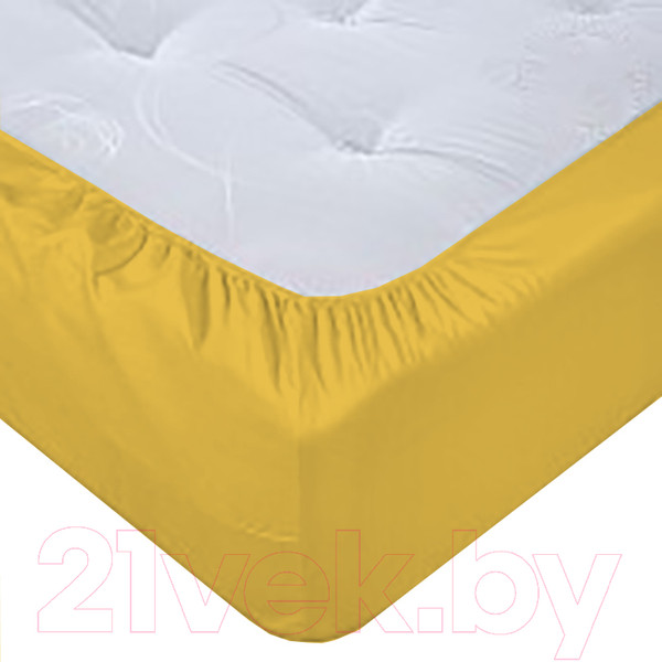 Изображение товара Простыня Luxsonia Поплин на резинке 200x200 / Мр0040-17 (горчица)