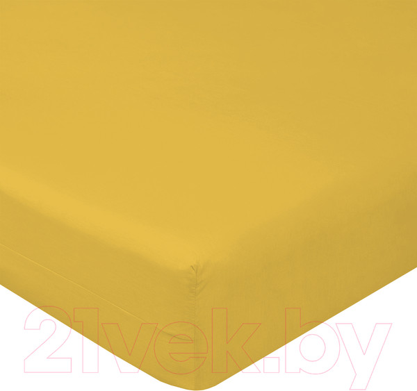 Изображение товара Простыня Luxsonia Поплин на резинке 200x200 / Мр0040-17 (горчица)